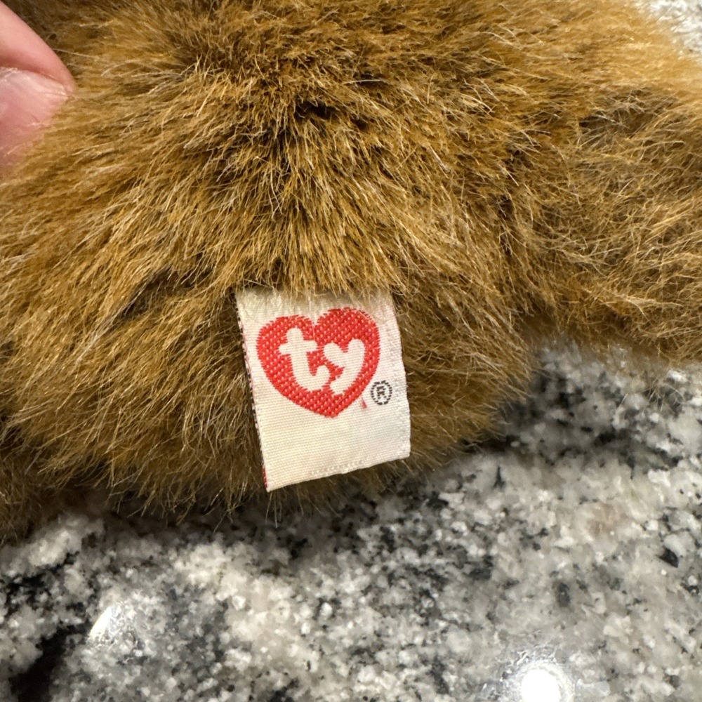 Ty Brown Teddy Bear 10" beanbag plush 1997 - Picture 4 of 14